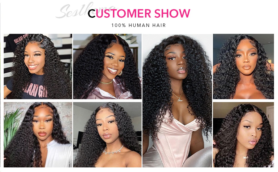 Kinky Curly Wig Human Hair 13x6 Lace Front Wigs Natural Black - 图片 4