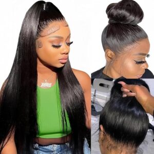 360 Full Lace Wig Human Hair 180 Density Straight Human Hair Wig