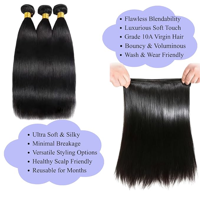 Human Hair BundlesVirgin Hair Quick Weave3 Bundles - 图片 6