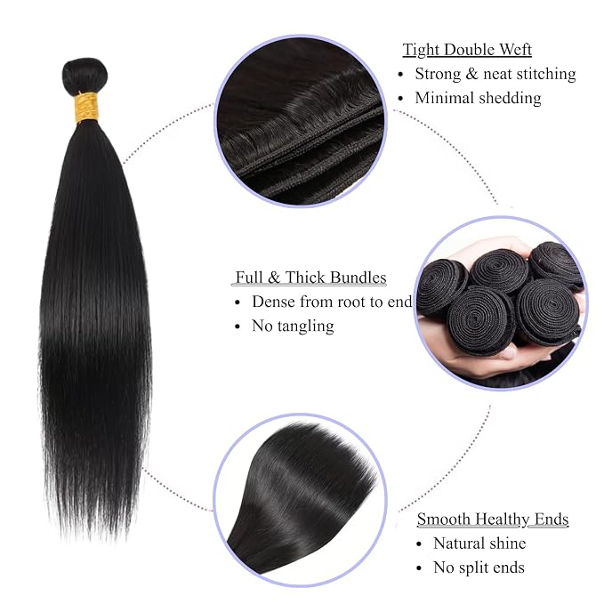 Human Hair BundlesVirgin Hair Quick Weave3 Bundles - 图片 3