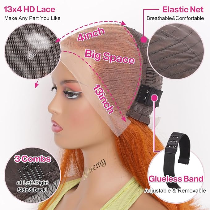 99J Short Bob Wig Human Hair Straight 13x4 Frontal Transparent Lace Front Wigs - 图片 7