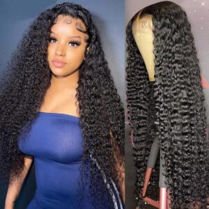 Kinky Curly Wig Human Hair 13x6 Lace Front Wigs Natural Black