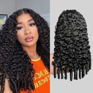 Burmese Curly Wig Human Hair 13x6 Lace Front Wigs With Spiral End For Black Women